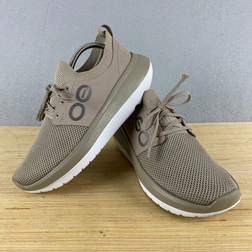 OOFOS Womens sneakers 9 OOmy Stride Tan white Nomad Recovery Mesh Sneaker